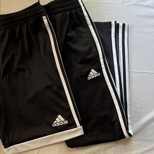 Adidas Kids Black Pants andShorts with White Stripes